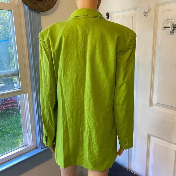 J.R.T Linen Cotton Blend Light Green One Button Suit Blazer Women 8 Pockets - Picture 8 of 8